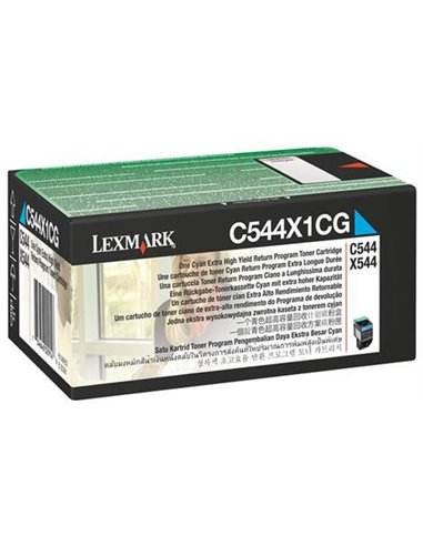 Toner Laser Lexmark C544X1C Cyan High Yield 4K Pgs