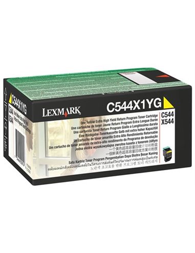 Toner Laser Lexmark C544X1Y Yellow High Yield 4K Pgs