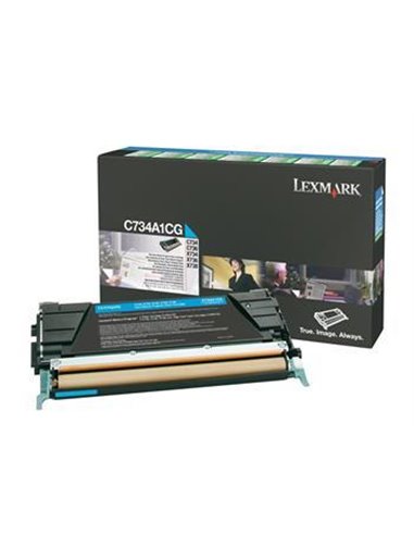 Toner Laser Lexmark C734A1C Cyan Standard 6K Pgs