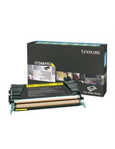 Toner Laser Lexmark C734A1Y Yellow Standard 6K Pgs