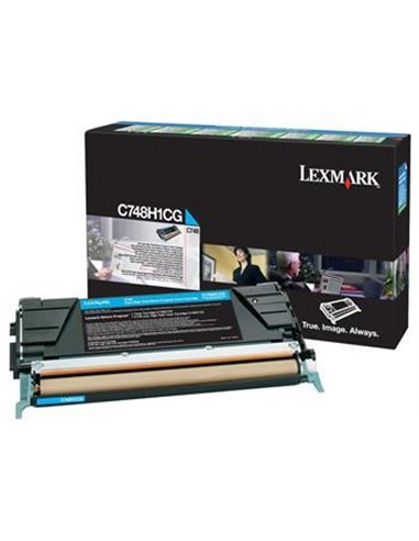 Toner Laser Lexmark C748H1C Cyan High Corporate - 10K Pgs