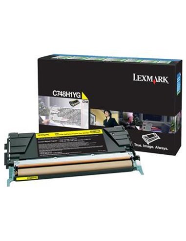 Toner Laser Lexmark C748H1Y Yellow High Corporate - 10K Pgs