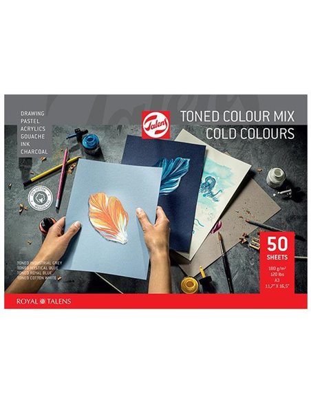 Talens μπλοκ mix ψυχρών χρωμάτων 50φυλ. Α3 50φ. 180 γρ.