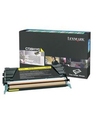 Toner Laser Lexmark C736H1Y Yellow High Yield 10K Pgs