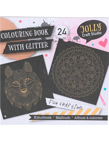 Βιβλίο ζωγραφικής με glitter με 24 σελίδες 21x21x0,5εκ.