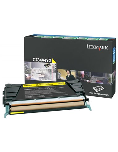 Toner Laser Lexmark C734A6Y Yellow Standard 6K Pgs