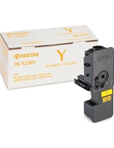 Toner Laser Kyocera Mita TK-5230Y Yellow HC - 2,2K Pgs