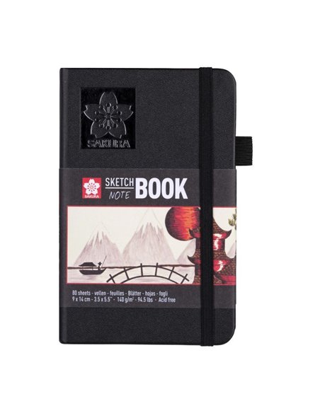 Sakura Sketch/note book μαύρο 80φυλ. 9x14εκ. με σαμουά χαρτί