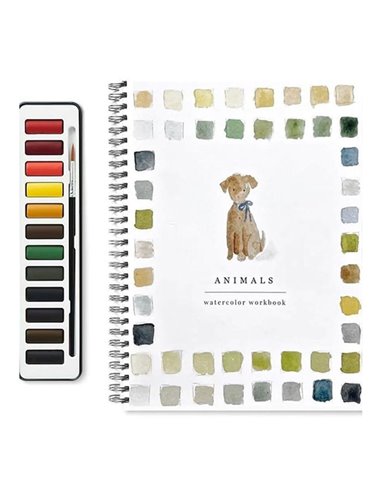 Βιβλίο Ζωγραφικής - χρωματισμού 12  Νερομπογιές 16x24εκ 14 φύλλα