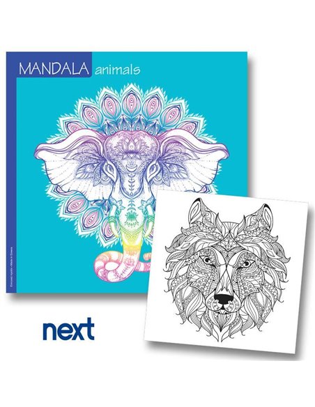 Νext μπλοκ ζωγραφικής mandala animals 36φ. 120γρ. 23x23εκ