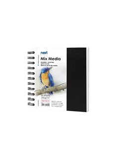 Next Sketch book Mix Media 50 φύλλα 250γρ. 15x15εκ. σκληρό καπάκι σπιράλ