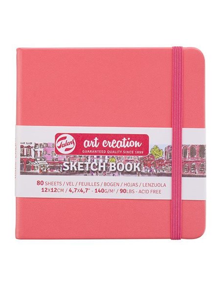Talens Sketch book κοραλί 80φυλ. 12x12εκ. 140 γρ.