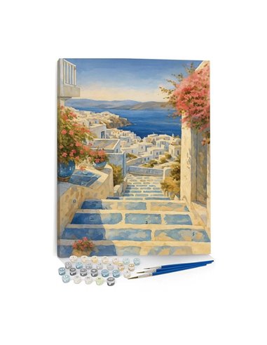 Ζωγραφική με αριθμούς σε καμβά νησί 40x50εκ.