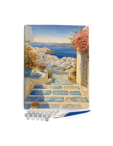 Ζωγραφική με αριθμούς σε καμβά νησί 40x50εκ.