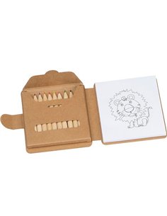 Βιβλίο ζωγραφικής μίνι με 12 χρωματιστές οικολογικές ξυλομπογιές 9,5x1,6x10,7εκ.