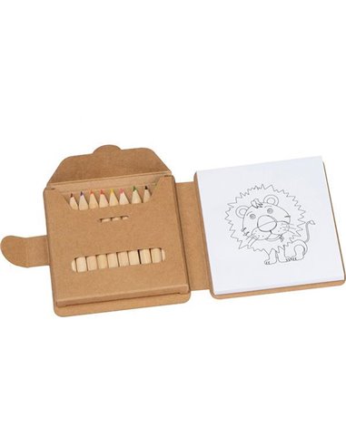 Βιβλίο ζωγραφικής μίνι με 12 χρωματιστές οικολογικές ξυλομπογιές 9,5x1,6x10,7εκ.