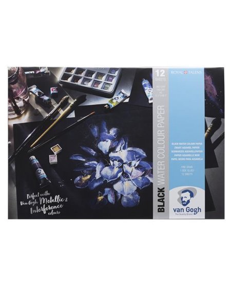 Talens van gogh μπλοκ μαύρο για νερομπογιές Α3 360γρ.