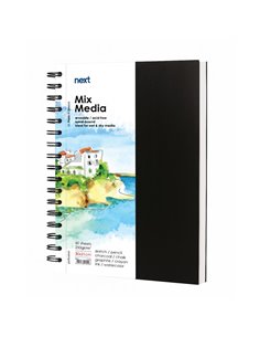 Next Sketch book Mix Media 50 φύλλα 250γρ. 30x21εκ. σκληρό καπάκι σπιράλ