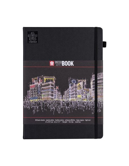 Sakura Sketch/note book μαύρο 80φυλ. 21x29.7εκ. με μαύρο χαρτί