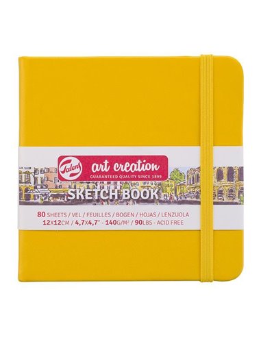 Talens Sketch book κίτρινο 80φυλ. 12x12εκ. 140 γρ.