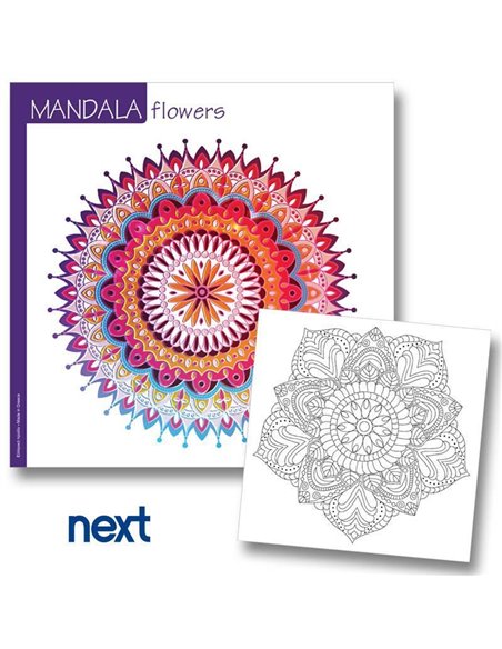 Νext μπλοκ ζωγραφικής mandala flowers 36φ 120γρ.23x23εκ.