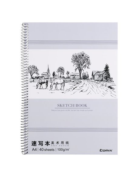 Comix μπλοκ σχεδίου Α4 40 φύλλα χαρτί λευκό 100γρ (21x29,7 εκ.)