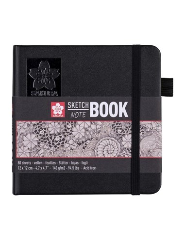 Sakura Sketch/note book μαύρο 80φυλ. 12x12εκ. με σαμουά χαρτί