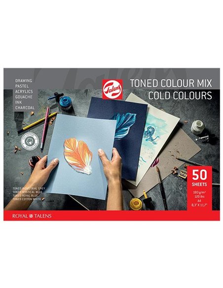 Talens μπλοκ mix ψυχρών χρωμάτων 50φυλ. Α4 50φ. 180 γρ.