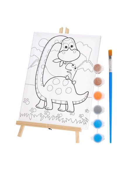 Καβαλέτο ξύλινο με τελάρο δεινόσαυρος 30×40εκ