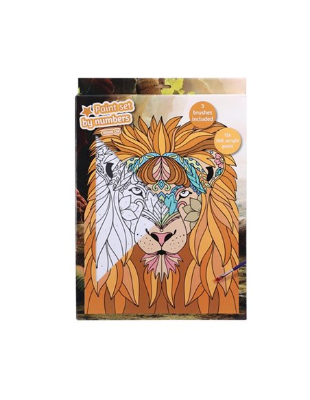 Ζωγραφική με αριθμούς σε καμβά λιοντάρι 30 x 40 εκ.