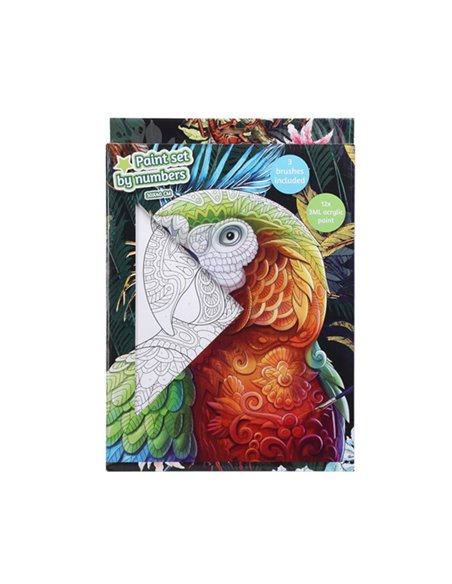 Ζωγραφική με αριθμούς σε καμβά παπαγάλος 30x40 εκ.