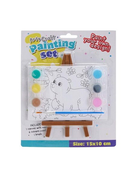 Καβαλέτο ξύλινο με τελάρο αρκούδα Υ15x15x2εκ.