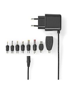 NEDIS ACPA111 Universal AC Power Adapter Euro / Type-C (CEE 7/16) 12.5W 5VDC Bla