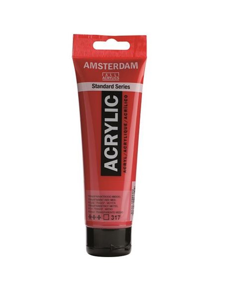 Talens amsterdam ακρυλικό χρώμα 317 tranp. red M 120ml