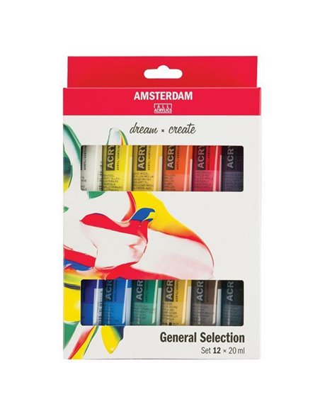 Talens σετ 12 ακρυλικών χρωμάτων, 20 ml/χρώμα