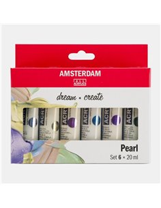 Talens Amsterdam Pearl σετ 6 ακρυλικών χρωμάτων, 20 ml/χρώμα