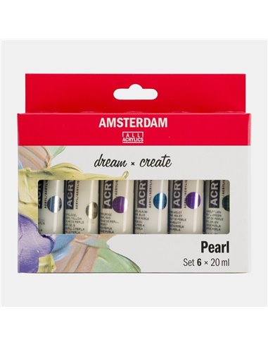 Talens Amsterdam Pearl σετ 6 ακρυλικών χρωμάτων, 20 ml/χρώμα