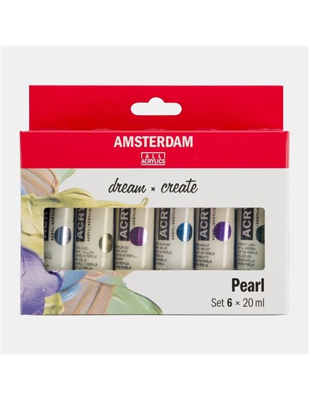 Talens Amsterdam Pearl σετ 6 ακρυλικών χρωμάτων, 20 ml/χρώμα