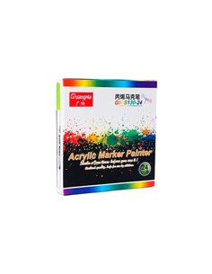 Μαρκαδόροι ακρυλικών χρωμάτων σετ 24τμχ Υ3,6x9,3x13,7εκ.