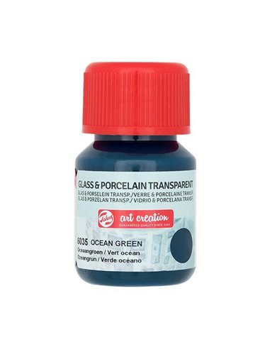 Talens χρώμα glass/porcelain transparent 6035 ocean green 30ml