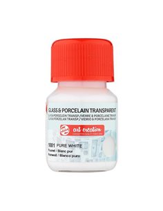 Talens χρώμα glass/porcelain transparent 1001 pure white 30ml