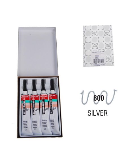 Talens χρώμα decorfin relief paint 800 silver 20ml