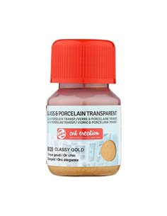 Talens χρώμα glass/porcelain transparent 8020 classy gold 30ml