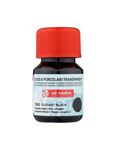 Talens χρώμα glass/porcelain transparent 7001 elegant black 30ml