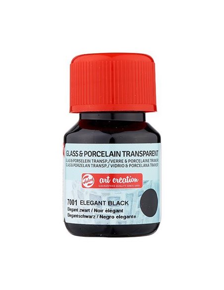 Talens χρώμα glass/porcelain transparent 7001 elegant black 30ml
