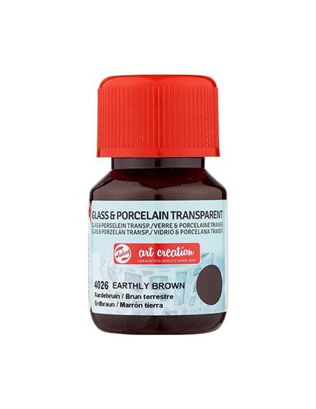 Talens χρώμα glass/porcelain transparent 4026 earthly brown 30ml