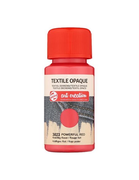 Talens χρώμα textile opaque 3023 powerful red 50ml