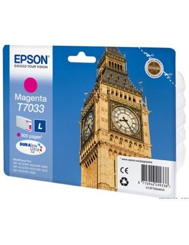 Ink Epson T703340 Magenta with pigment ink -Size L - 800Pgs