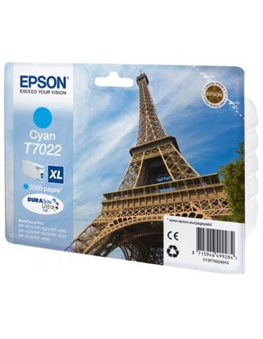 Ink Epson T702240 Cyan with pigment ink -Size XL - 2k Pgs