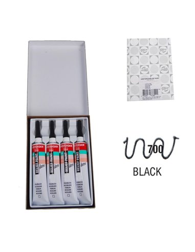 Talens χρώμα decorfin relief paint 700 black 20ml